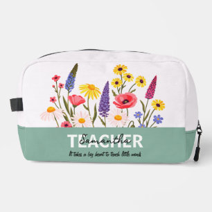 Teacher Personalised Name Phrase Accessory Case Dopp Kit
