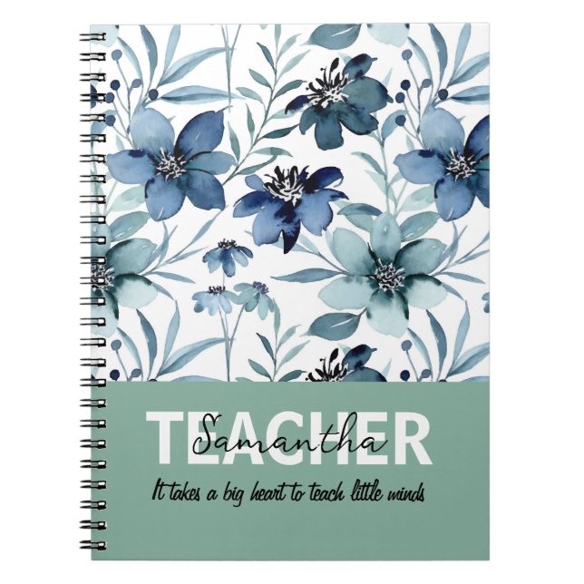 Teacher Personalised Name Phrase Notebook Gift (Front)