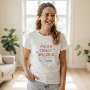 Teacher Personalised Name School Shirt Gift