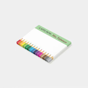 Teacher Personalized Color Pencil Post It Notes
