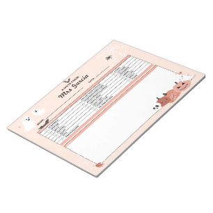 Teacher Personalized Notepad, Note From Teacher