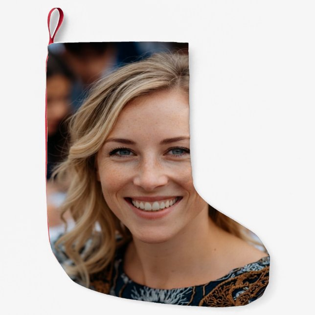 Teacher Photo Customize Personalize Small Christmas Stocking (Front)