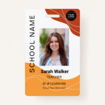 Teacher photo ID of an employee or student yellow 