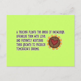 Teacher Plants Seeds Tshirts and Gifts Postcard