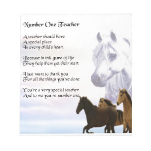 Teacher Poem - Horses Design Notepad