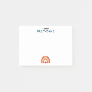 Teacher Post-it Notes – Personalised Rainbow Desig