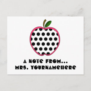 Teacher Postcard - Polka Dot Apple