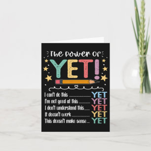Teacher Power Of Yet Growth Mindset Inspirational Card