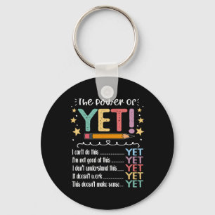 Teacher Power Of Yet Growth Mindset Inspirational Key Ring