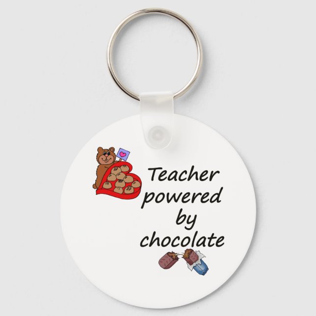 Teacher powered by Chocolate Key Ring (Front)