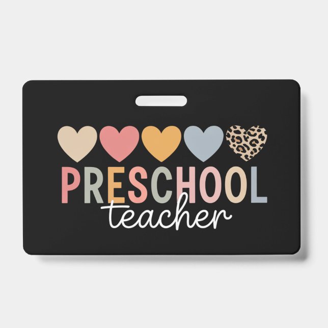 Teacher Preschool Back to School  ID Badge (Front)