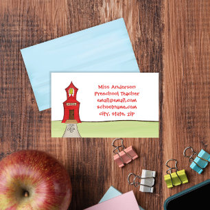 Teacher Professional Cute Custom Business Card