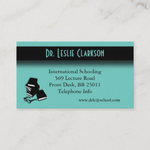 Teacher / Professor Teal Accent Business Card