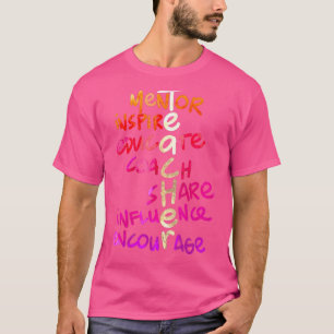 Teacher Quote Mentor Inspire educate coach share i T-Shirt