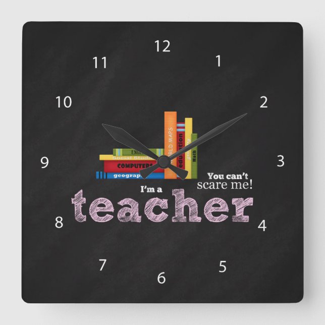 Teacher quote square wall clock (Front)