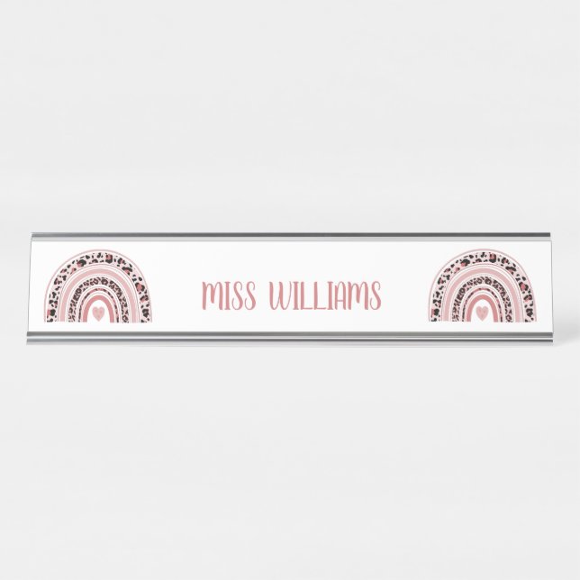 Teacher Rainbow Appreciation Long Desk Name Plate (Front)