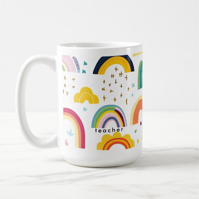 Teacher Rainbow Coffee Mug (Left)