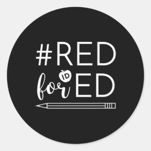 Teacher Red For Ed Idaho Public Education 5  Classic Round Sticker