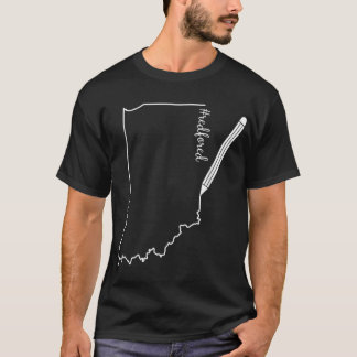 Teacher Red For Ed RedForEd Indiana Pencil Drawing T-Shirt