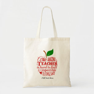 Teacher red word art Apple thank you fashion Tote Bag