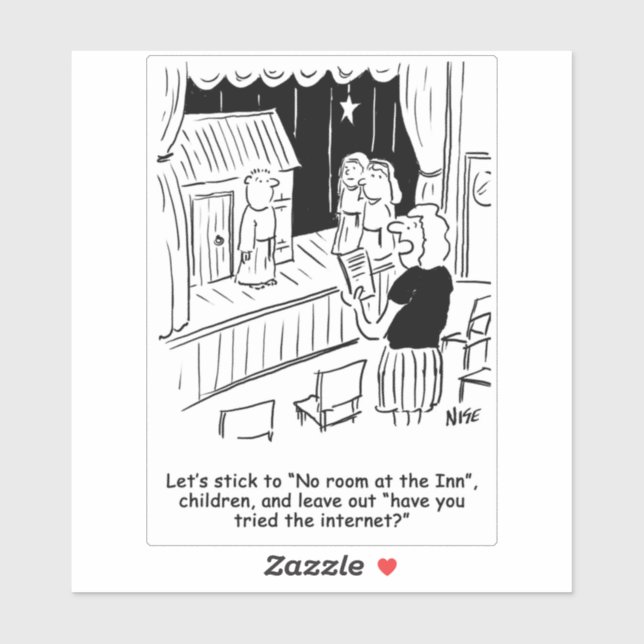 Teacher Rehearsing Nativity Play Cartoon (Sheet)