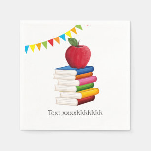 teacher retirement , Apple, teacher retiring Napkin