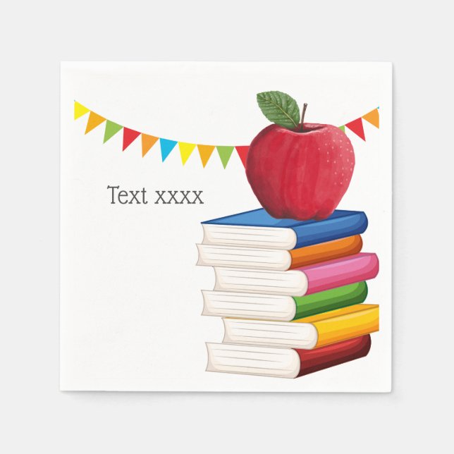 teacher retirement , Apple, teacher retiring Napkin (Front)