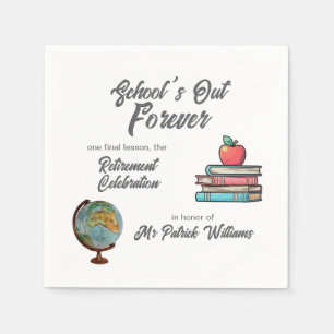Teacher Retirement Colourful Nostalgic Classic Napkin
