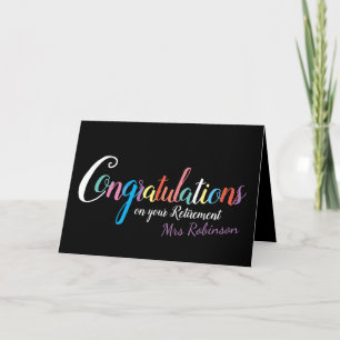 Teacher retirement congratulations card