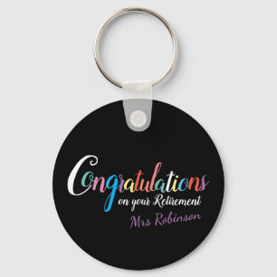 Teacher retirement congratulations key ring