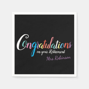 Teacher retirement congratulations napkin