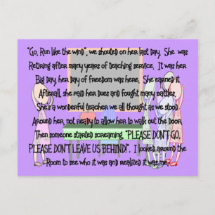 Teacher Retirement "Don't Go" Story Art Gifts Postcard