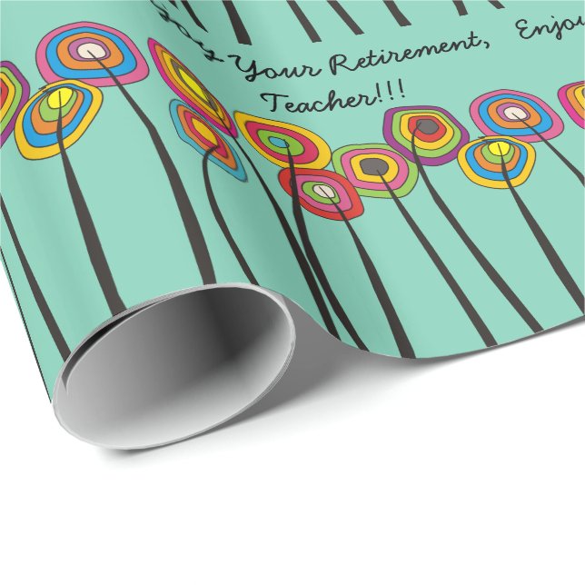Teacher Retirement Gift Wrapping Paper #7 (Roll Corner)