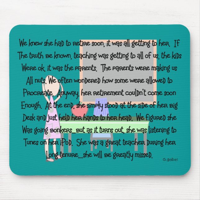 Teacher Retirement "Gone Bonkers" Story Art Gifts Mouse Pad (Front)