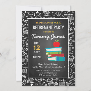 Teacher Retirement Invitation blackboard