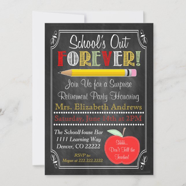 Teacher Retirement Party Invitation (Front)