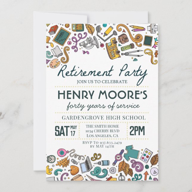 Teacher Retirement Party Invitation (Front)