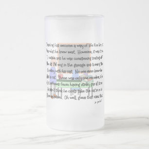 Teacher Retirement Story Art "Stinky Cat" Frosted Glass Beer Mug
