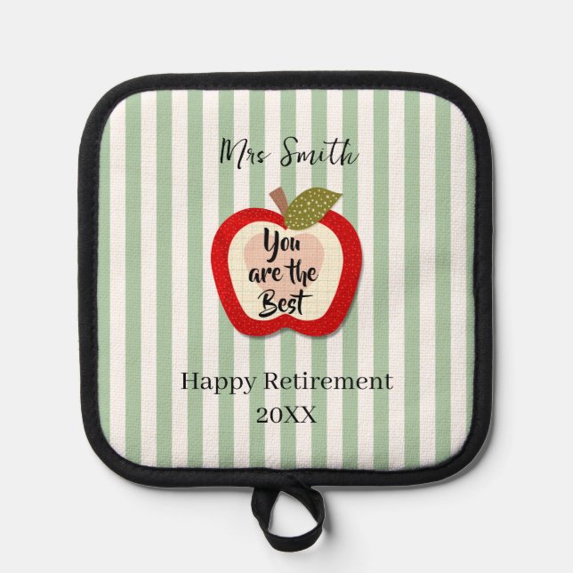 Teacher Retirement Thank You Apple Pot Holder  (Front)