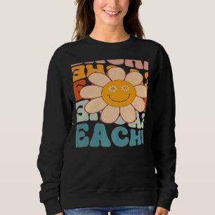 Teacher Retro Daisy Colorful Teacher Back To Schoo Sweatshirt