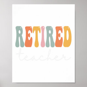 Teacher Retro Groovy Women Happy First Day Of Scho Poster