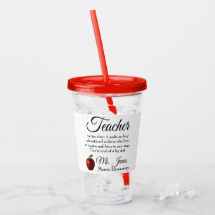Teacher Rockstar custom Acrylic Tumbler