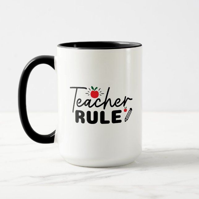 Teacher Rule Wordart Mug (Left)