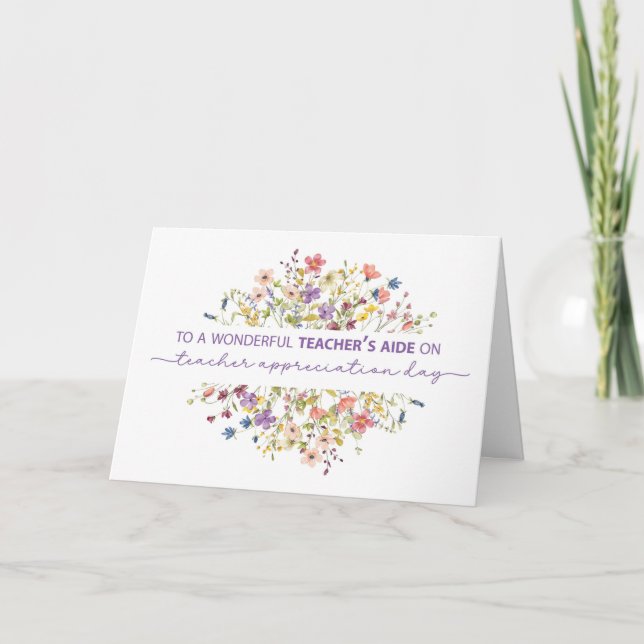 Teacher’s Aide Appreciation Day Wildflowers Card (Front)