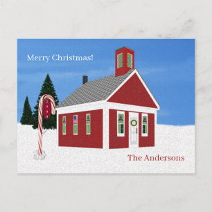 Teacher(s) Chritmas School House Postcards