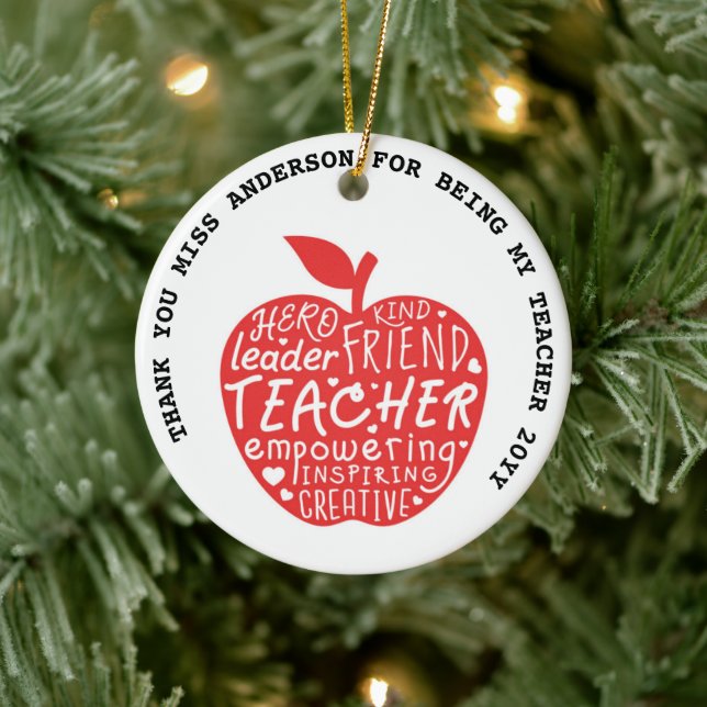 TEACHER SAYINGS QUOTES Personalised Gift Under 20 Ceramic Tree Decoration (Tree)
