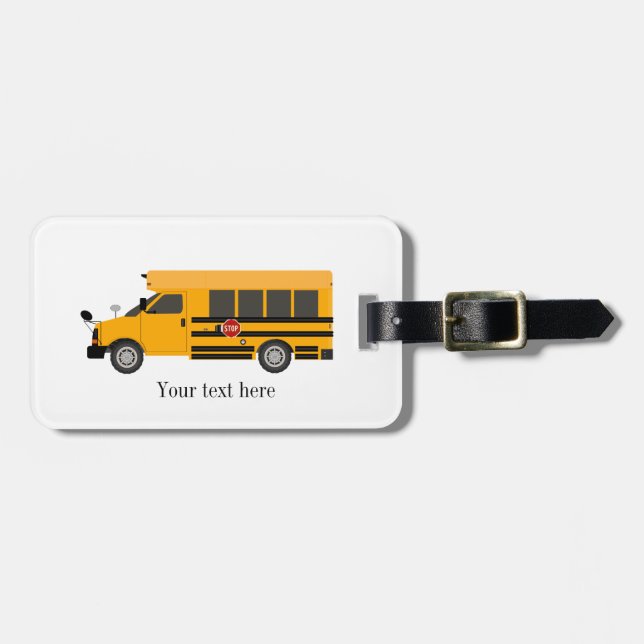 Teacher School Administrator Student Bus Luggage Tag (Front Horizontal)
