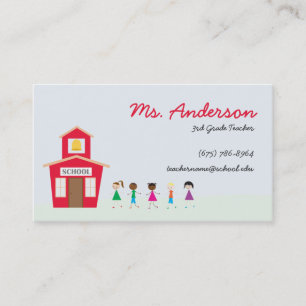 Teacher School and Children Business Card