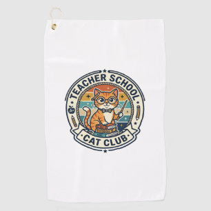Teacher School Cat Cute Kitty Design - Teacher Sch Golf Towel