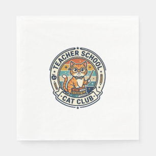 Teacher School Cat Cute Kitty Design - Teacher Sch Napkin